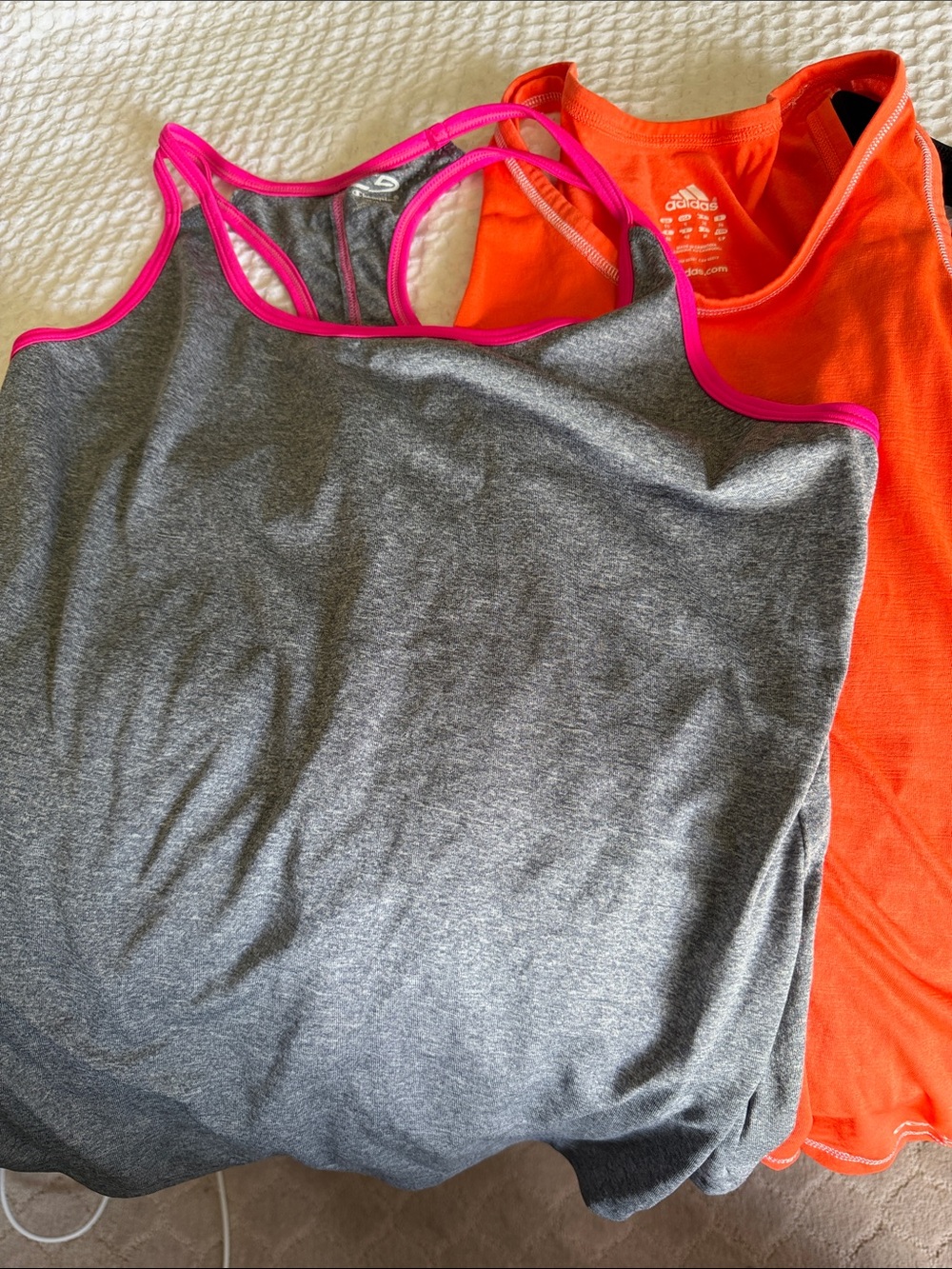 adidas, champion, Zella Women’s workout 5-pack Tank Top with Pink Trim & Orange